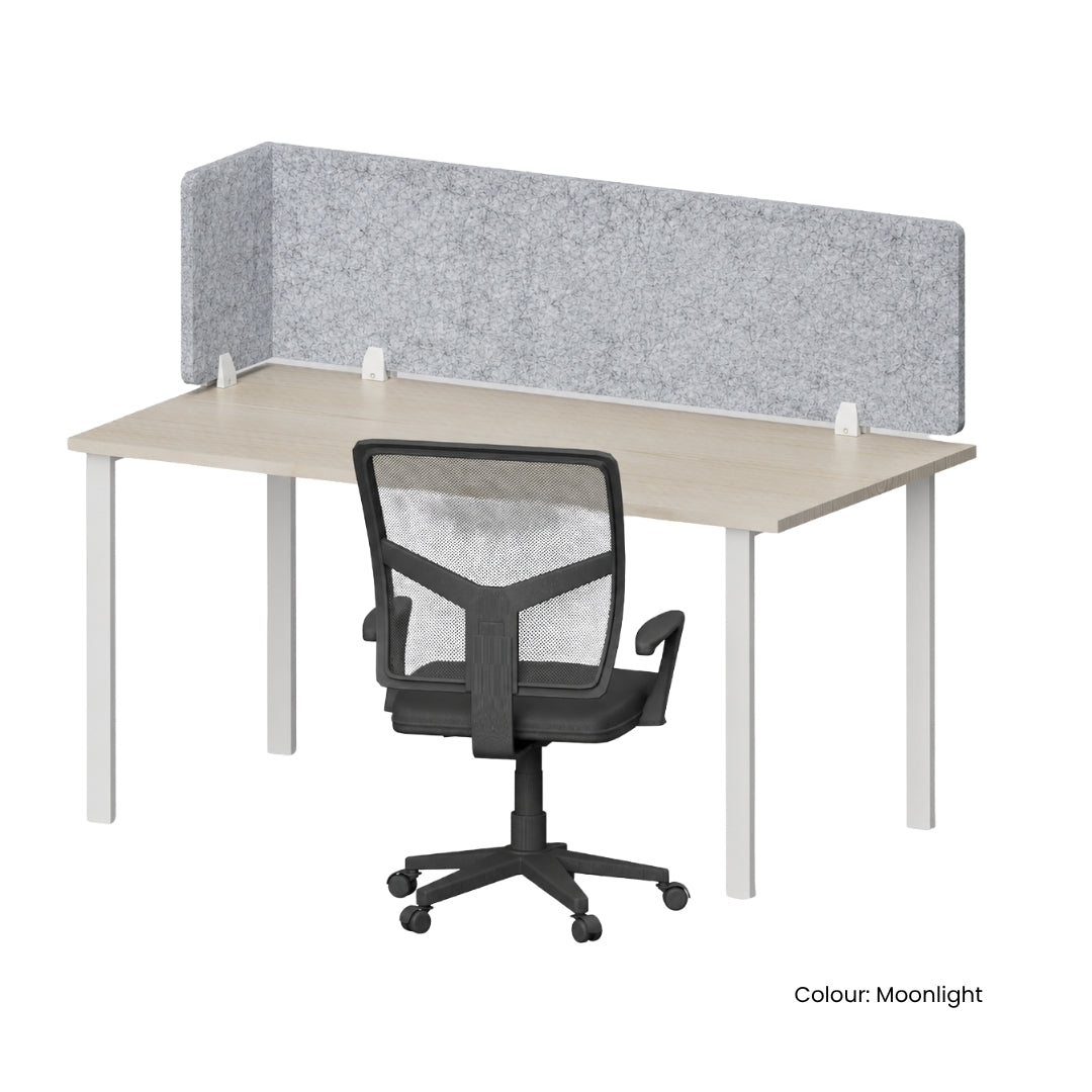 Visionchart DS24-LA-1860 SANA Serenity Desk Screen 24mm Above Desk with Side Bar 1800x600x300mm. Alternate view 2. Supplied product image from Visionchart for Mega Office Supplies.