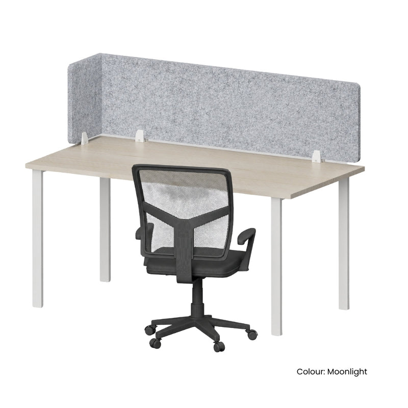 Visionchart DS24-LA-1240 SANA Serenity Desk Screen 24mm Above Desk with Side Bar 1200x400x300mm. Alternate view 2. Supplied product image from Visionchart for Mega Office Supplies.