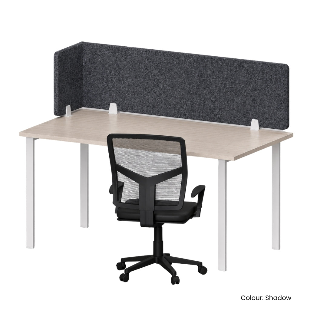 Visionchart DS24-LA-1560 SANA Serenity Desk Screen 24mm Above Desk with Side Bar 1500x600x300mm. Main product image. Supplied product image from Visionchart for Mega Office Supplies.
