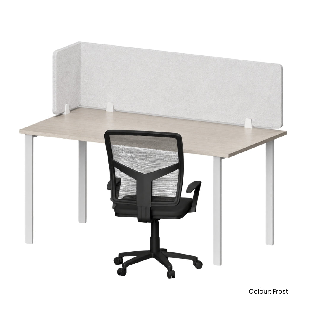 Visionchart DS24-LA-1560 SANA Serenity Desk Screen 24mm Above Desk with Side Bar 1500x600x300mm. Alternate view 3. Supplied product image from Visionchart for Mega Office Supplies.