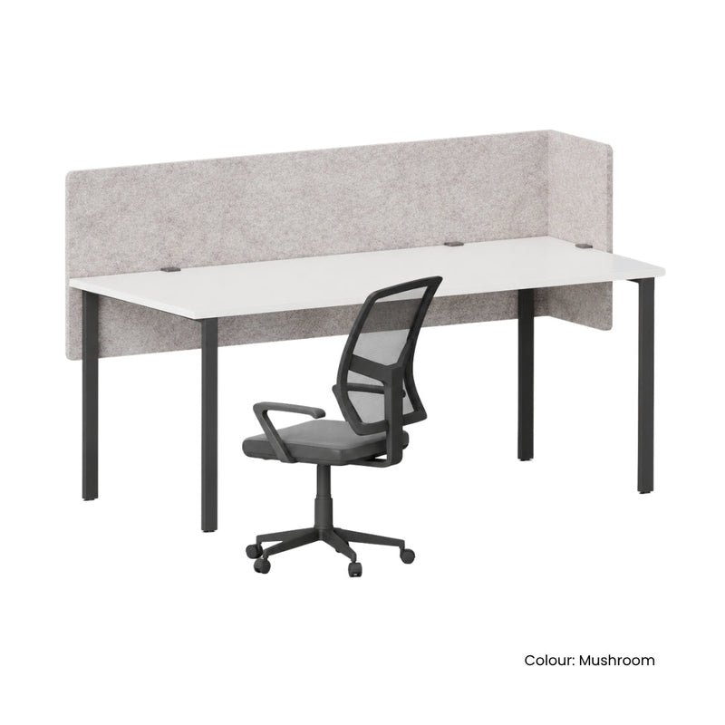 Visionchart DS12-LD-1880 SANA Serenity Desk Screen 12mm Above and Below Desk with Side Bar 1800x800+300mm. Main product image. Supplied product image from Visionchart for Mega Office Supplies.