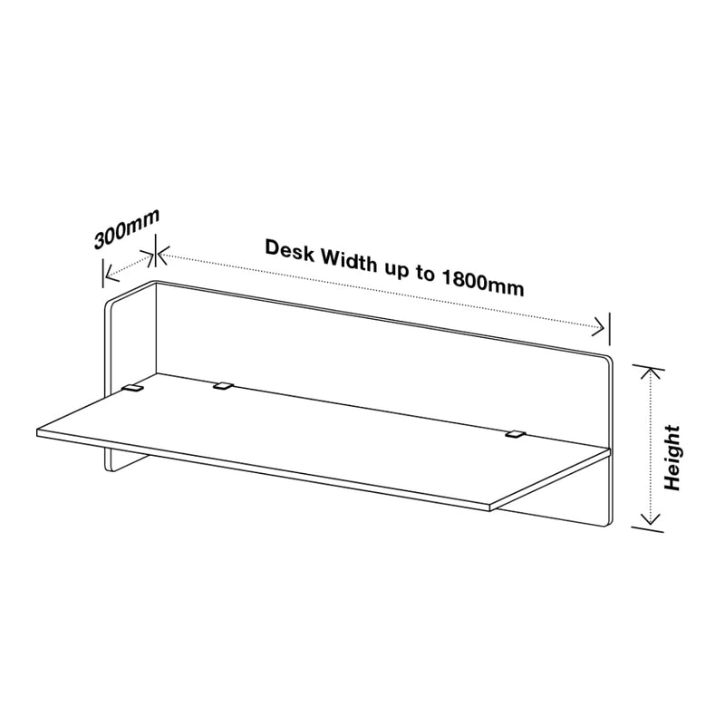 Visionchart DS24-LD-1560 SANA Serenity Desk Screen 24mm Above and Below Desk with Side Bar 1500x600x300mm. Alternate view 4. Supplied product image from Visionchart for Mega Office Supplies.