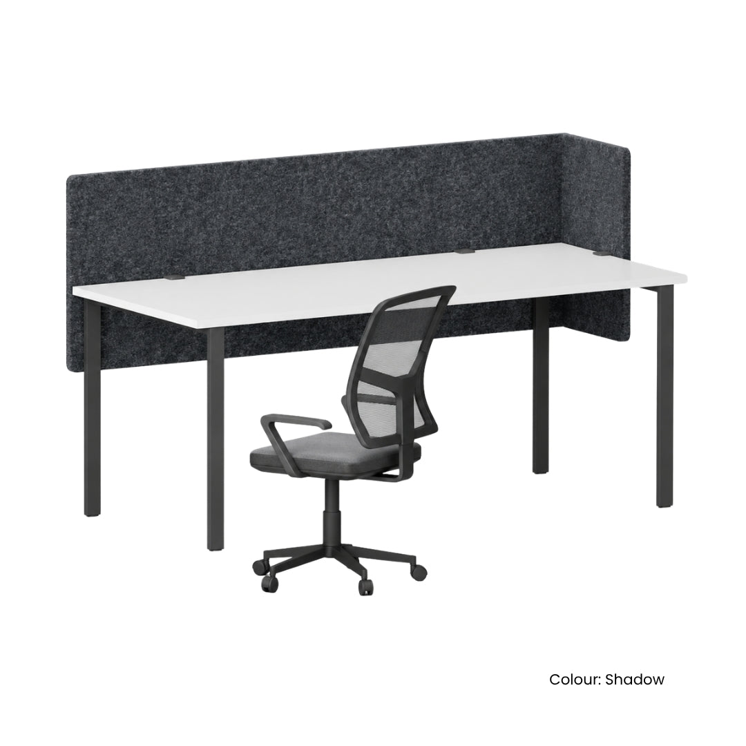 Visionchart DS24-LD-1260 SANA Serenity Desk Screen 24mm Above and Below Desk with Side Bar 1200x600x300mm. Alternate view 2. Supplied product image from Visionchart for Mega Office Supplies.