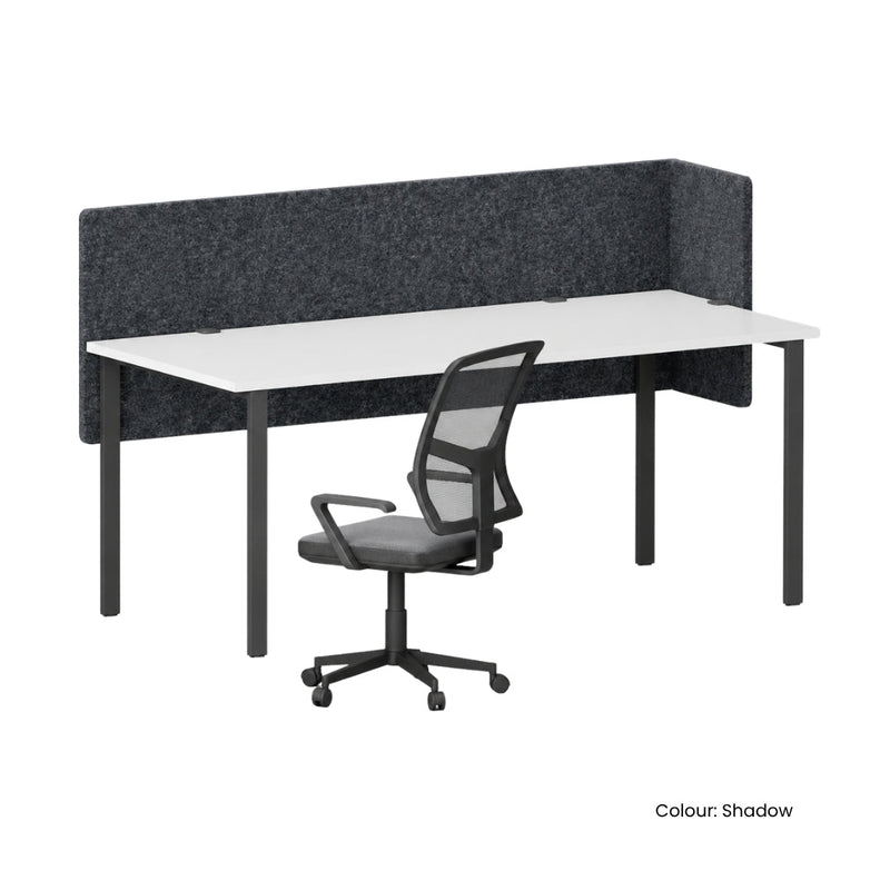 Visionchart DS24-LD-1560 SANA Serenity Desk Screen 24mm Above and Below Desk with Side Bar 1500x600x300mm. Alternate view 2. Supplied product image from Visionchart for Mega Office Supplies.