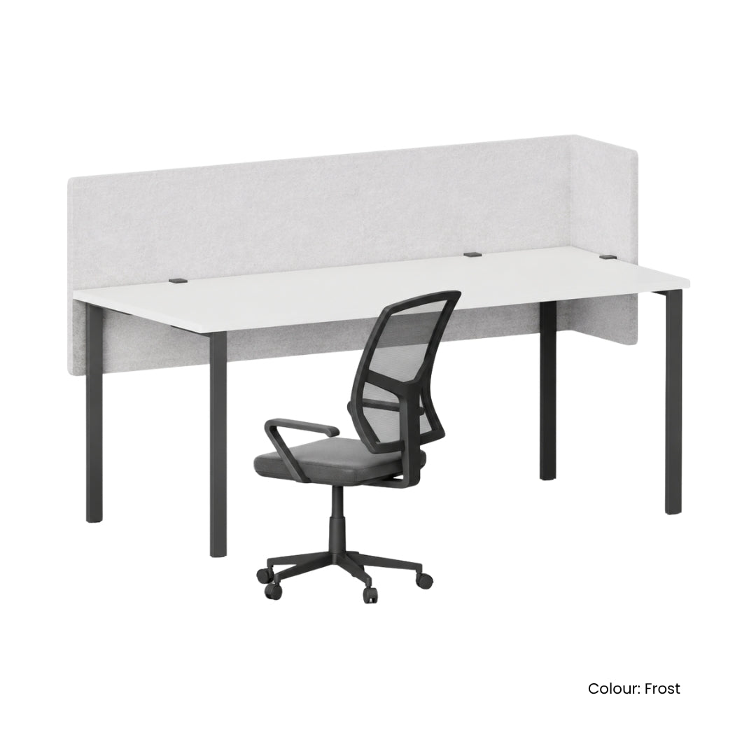 Visionchart DS24-LD-1260 SANA Serenity Desk Screen 24mm Above and Below Desk with Side Bar 1200x600x300mm. Alternate view 3. Supplied product image from Visionchart for Mega Office Supplies.