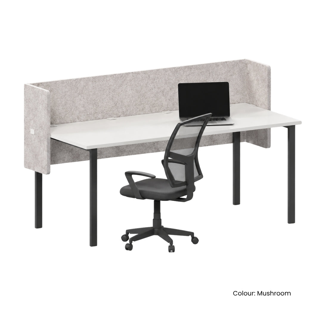 Visionchart DS12-UD-1560 SANA Serenity Desk Screen 12mm Above and Below Desk Surround 1500x600+300+300mm. Alternate view 2. Supplied product image from Visionchart for Mega Office Supplies.