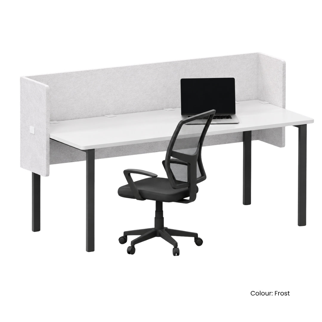 Visionchart DS12-UD-1560 SANA Serenity Desk Screen 12mm Above and Below Desk Surround 1500x600+300+300mm. Alternate view 3. Supplied product image from Visionchart for Mega Office Supplies.
