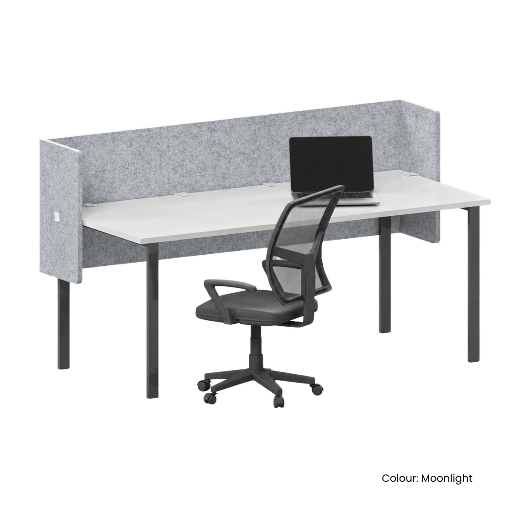 Visionchart DS24-UD-1580 SANA Serenity Desk Screen 24mm Above and Below Desk Surround 1500x800+300+300mm. Main product image. Supplied product image from Visionchart for Mega Office Supplies.