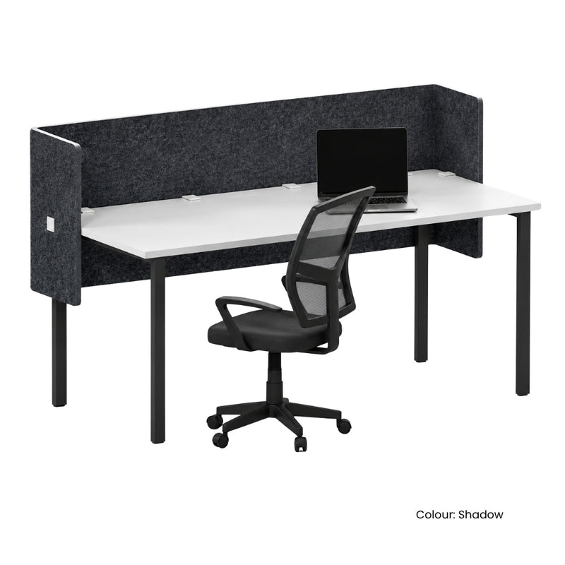 Visionchart DS24-UD-1560 SANA Serenity Desk Screen 24mm Above and Below Desk Surround 1500x600+300+300mm. Alternate view 1. Supplied product image from Visionchart for Mega Office Supplies.