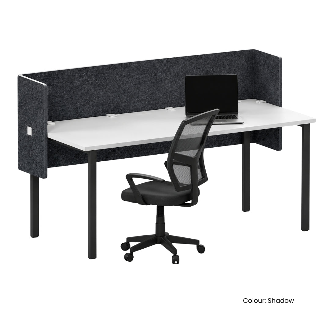 Visionchart DS24-UD-1880 SANA Serenity Desk Screen 24mm Above and Below Desk Surround 1800x800+300+300mm. Alternate view 1. Supplied product image from Visionchart for Mega Office Supplies.