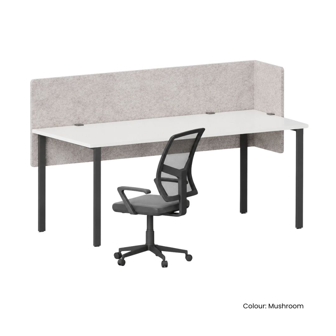 Visionchart DS24-LD-1880 SANA Serenity Desk Screen 24mm Above and Below Desk with Side Bar 1800x800x300mm. Main product image. Supplied product image from Visionchart for Mega Office Supplies.