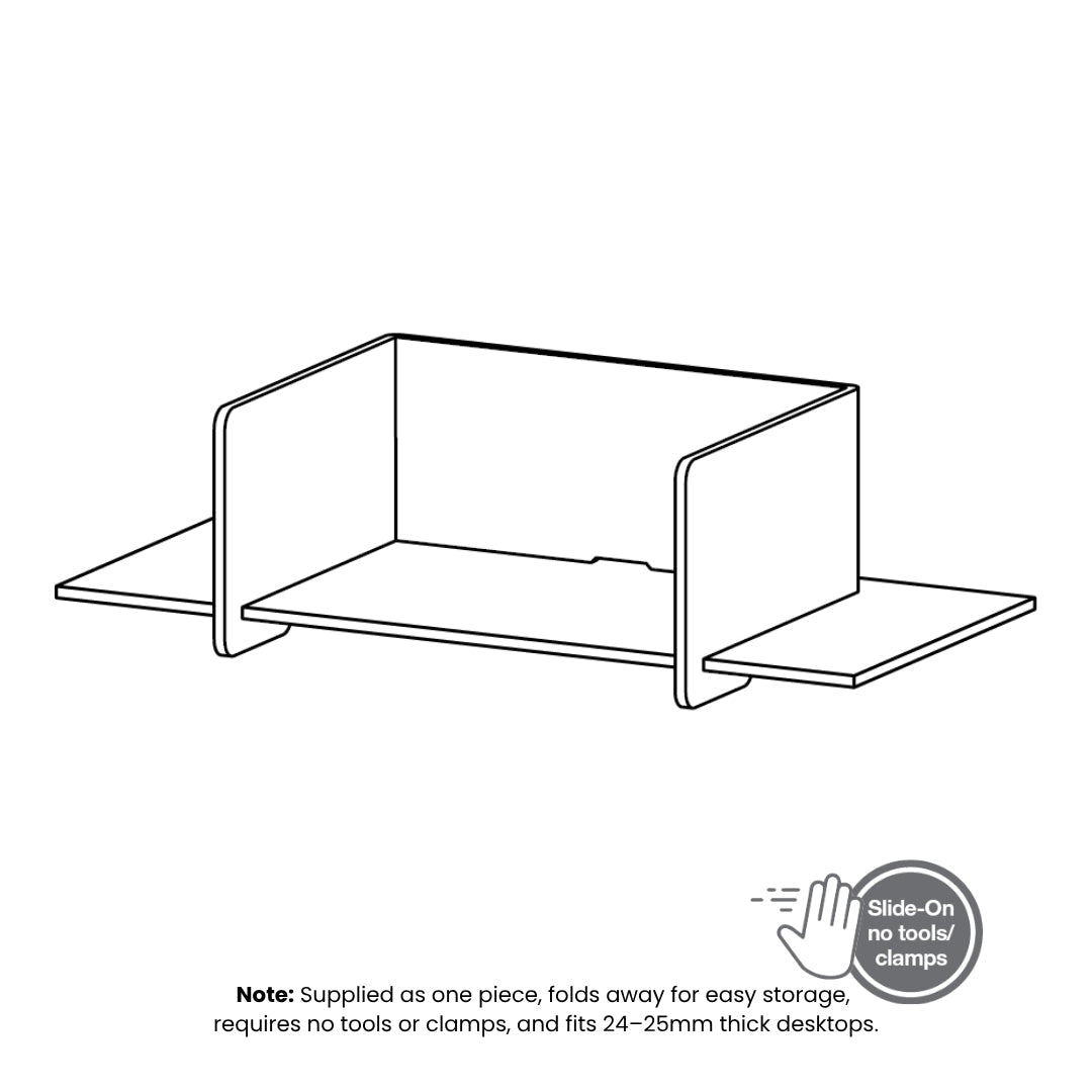 Visionchart SANA Slide On Surround Desk Screen 24mm Altitude Moonlight 940 x 680 x 480mm - view 4