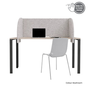 Visionchart SANA Slide-On Surround Desk Screen 940 x 680 x 480mm Arc Mushroom