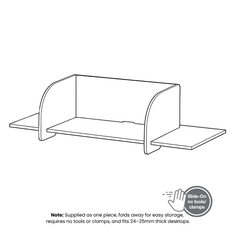 Visionchart SANA Slide-On Surround Desk Screen 940 x 680 x 480mm Arc Moonlight - view 4