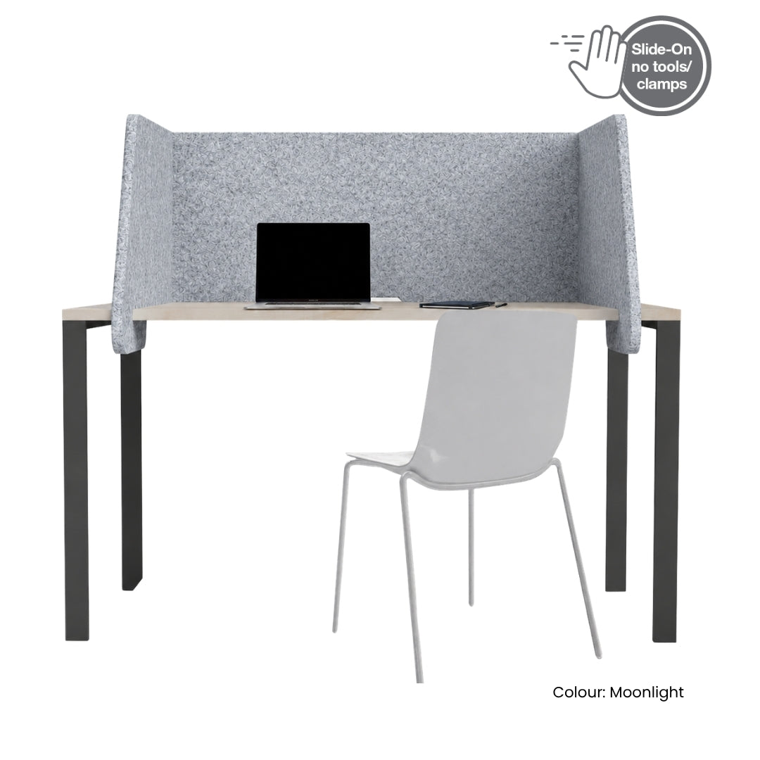 Visionchart SANA Slide-On Surround Desk Screen 940 x 680 x 480mm Incline Moonlight
