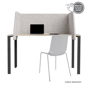 Visionchart SANA Slide-On Surround Desk Screen 940 x 680 x 480mm Incline Mushroom