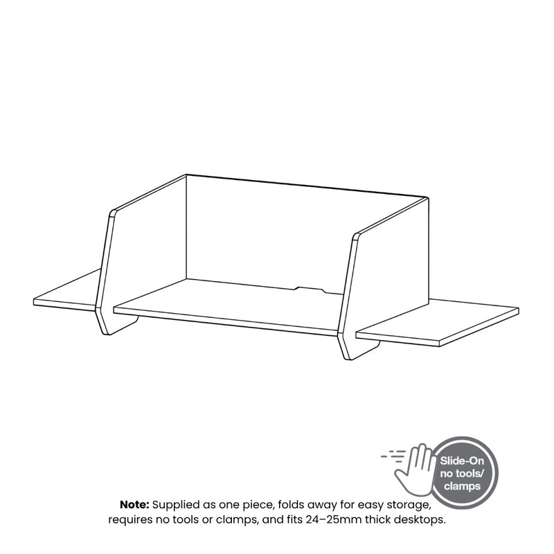 Visionchart SANA Slide-On Surround Desk Screen 940 x 680 x 480mm Incline Moonlight - view 4