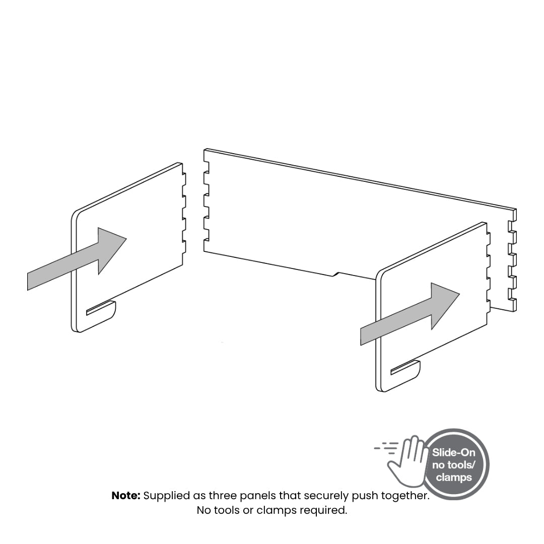 Visionchart DS24-US-1580ALT SANA Serenity Desk Screen 24mm Sit-Stand Slider Surround 1500x800x500mm Altitude. Alternate view 5. Supplied product image from Visionchart for Mega Office Supplies.