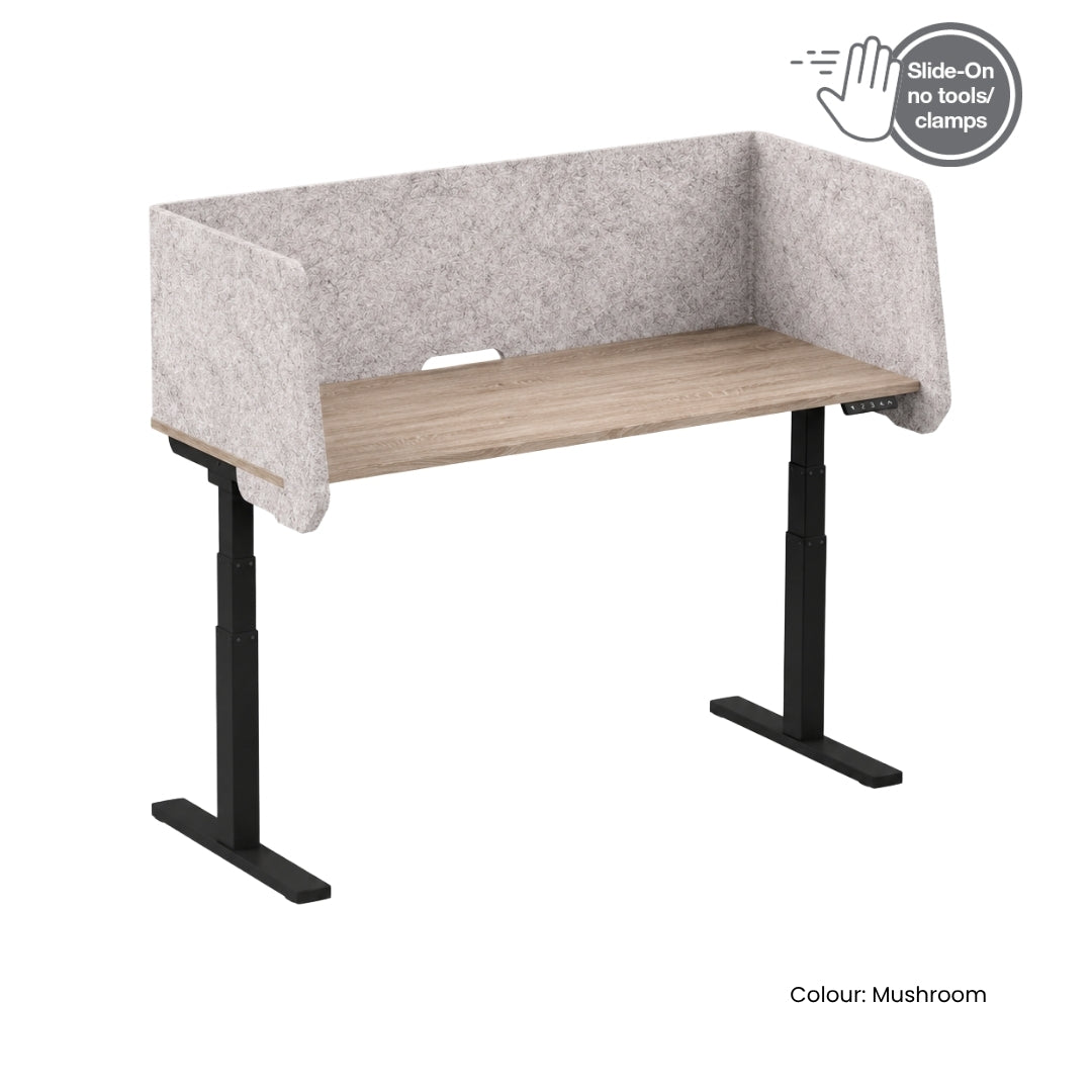 Visionchart DS24-US-1280INC SANA Serenity Desk Screen 24mm Sit-Stand Slider Surround 1200x800x500mm Incline. Alternate view 1. Supplied product image from Visionchart for Mega Office Supplies.