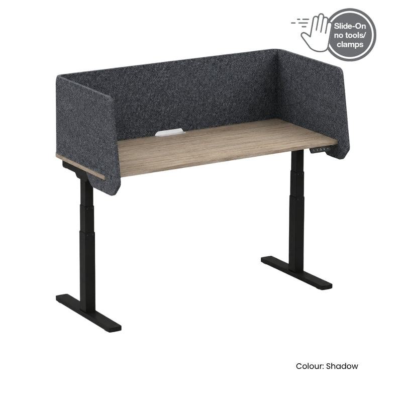 Visionchart DS24-US-1880INC SANA Serenity Desk Screen 24mm Sit-Stand Slider Surround 1800x800x500mm Incline. Alternate view 2. Supplied product image from Visionchart for Mega Office Supplies.