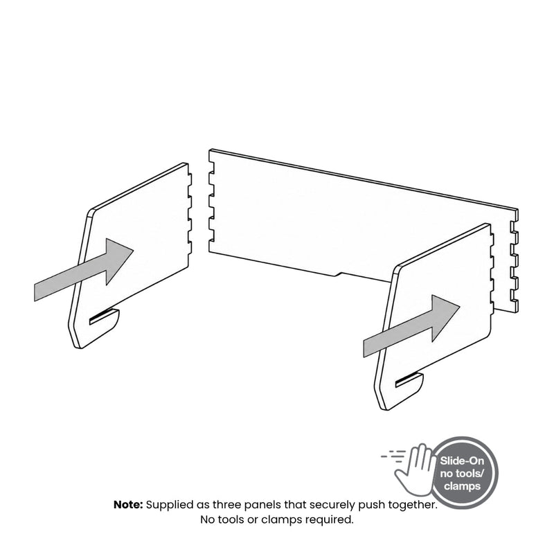 Visionchart DS24-US-1275INC SANA Serenity Desk Screen 24mm Sit-Stand Slider Surround 1200x750x500mm Incline. Alternate view 5. Supplied product image from Visionchart for Mega Office Supplies.