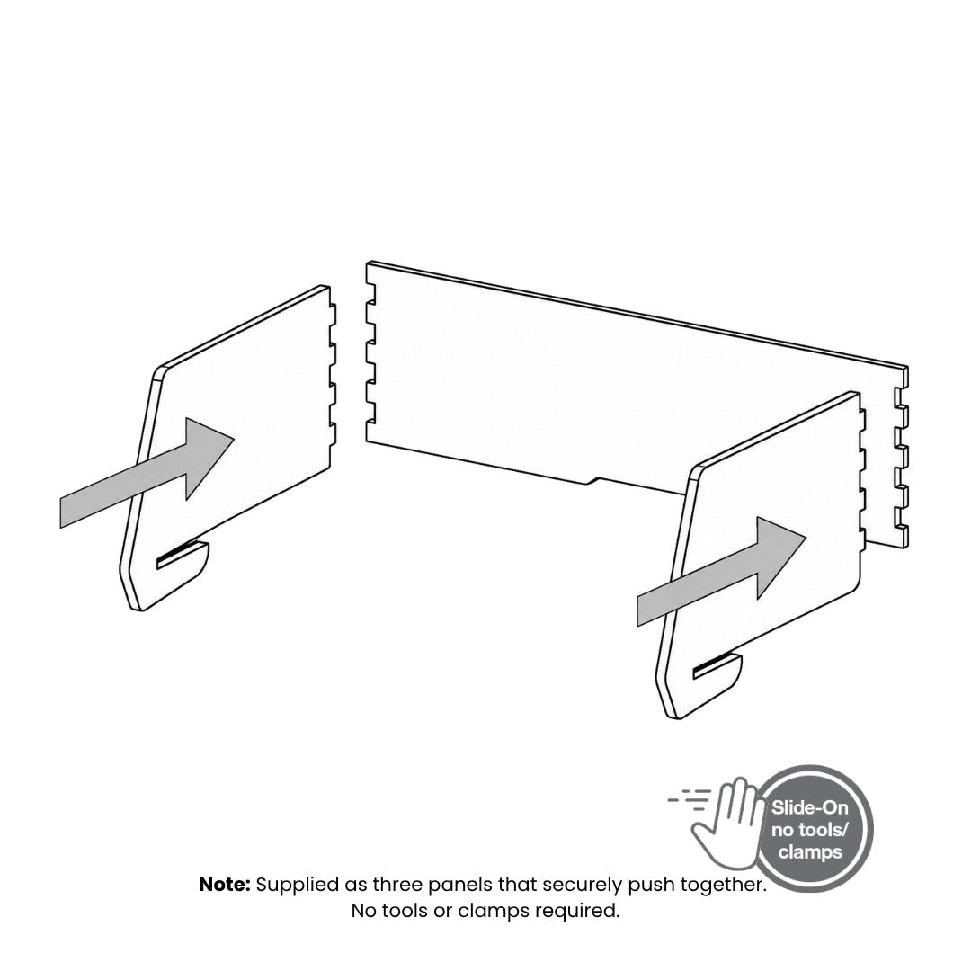 Visionchart DS24-US-1880INC SANA Serenity Desk Screen 24mm Sit-Stand Slider Surround 1800x800x500mm Incline. Alternate view 5. Supplied product image from Visionchart for Mega Office Supplies.