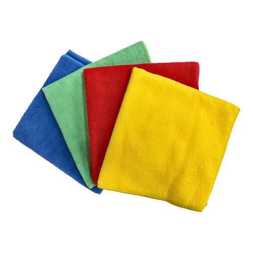 Visionchart Microfibre Cleaning Cloth 400 x 400mm Red Pack of 10 - image 1