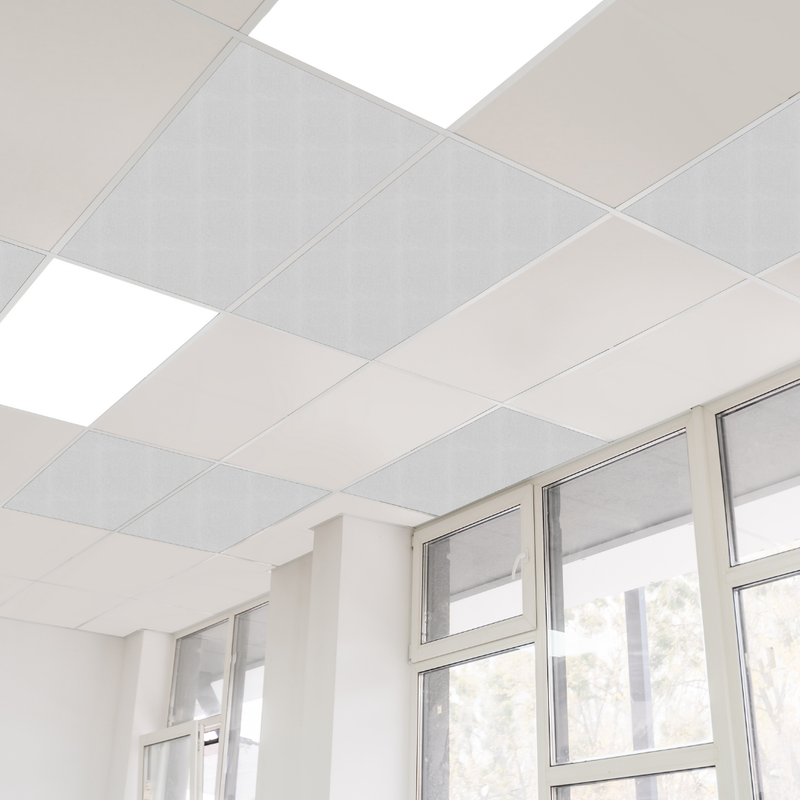 Sana Drop In Acoustic PET Ceiling Tile 1195 x 595 x 12mm Frost Pack of 8