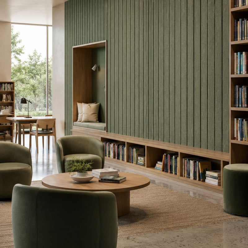 Visionchart SANA2612L-OL12 SANA Linea Acoustic Panel 12mm 2600x1200mm Olive 60. Alternate view 1. Supplied product image from Visionchart for Mega Office Supplies.