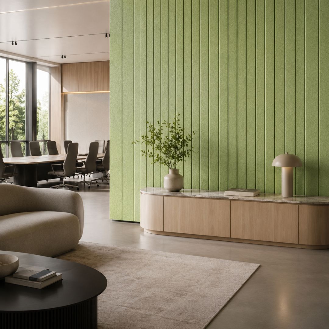 Visionchart SANA2612L-PT12 SANA Linea Acoustic Panel 12mm 2600x1200mm Pistachio 56. Alternate view 1. Supplied product image from Visionchart for Mega Office Supplies.