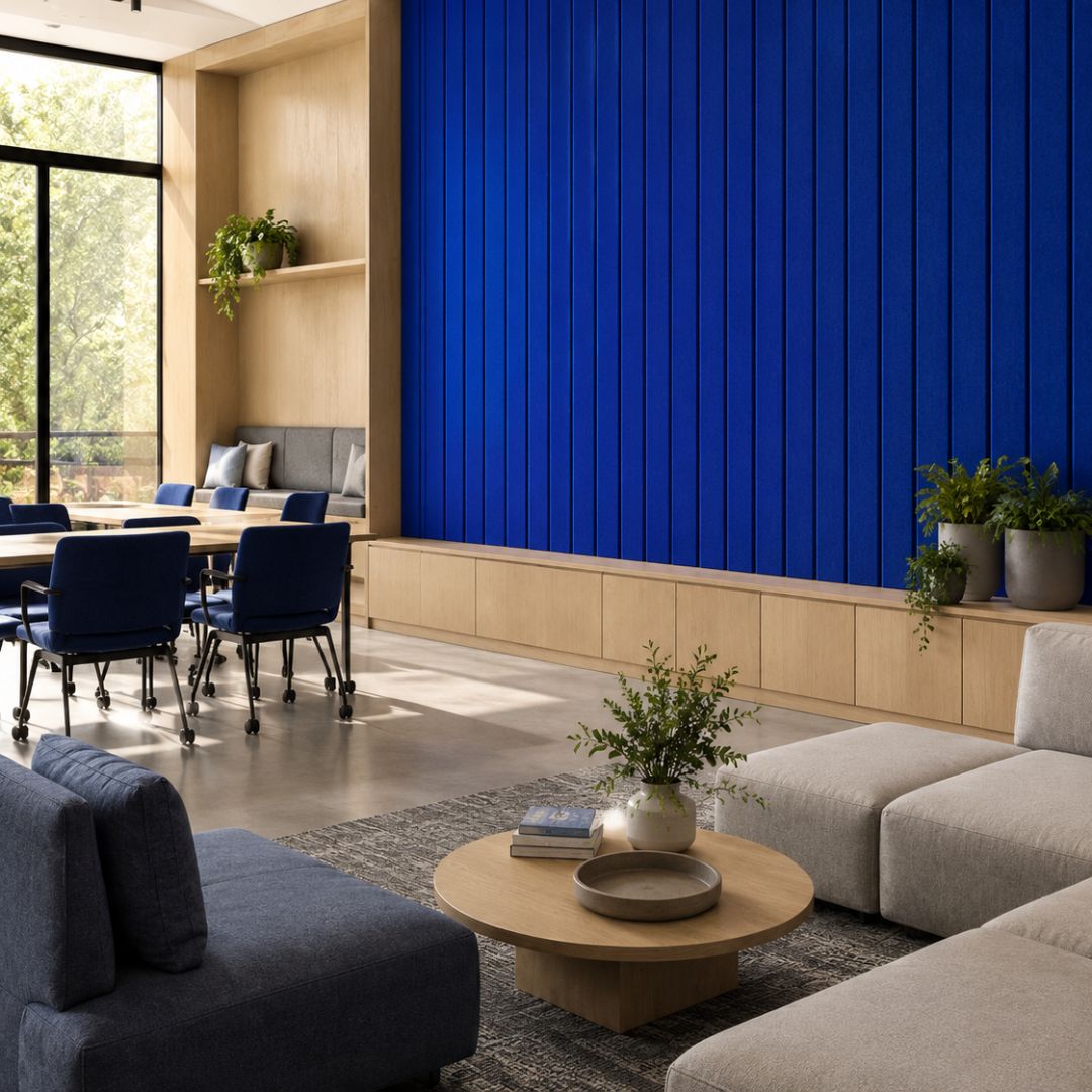Visionchart SANA2612L-SA12 SANA Linea Acoustic Panel 12mm 2600x1200mm Sapphire 14. Alternate view 1. Supplied product image from Visionchart for Mega Office Supplies.