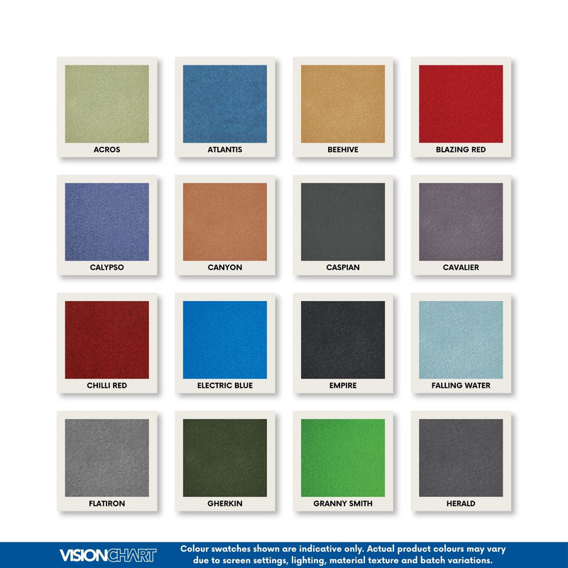 Visionchart UFF1590 Smooth Velour Unframed Wrapped Pinboard 1500 x 900mm - colour swatch