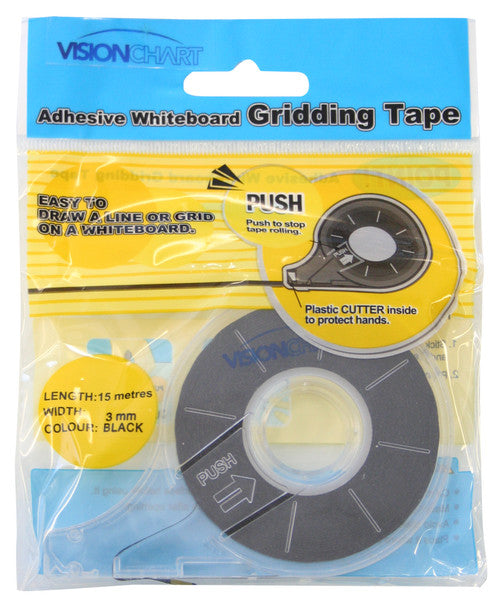 Visionchart VA0008 Adhesive Black Lining Tape 3.0mm x 15m Roll