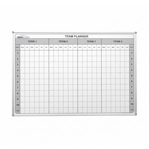 Visionchart School Planner Magnetic Whiteboard 1200 x 900mm 4 Term