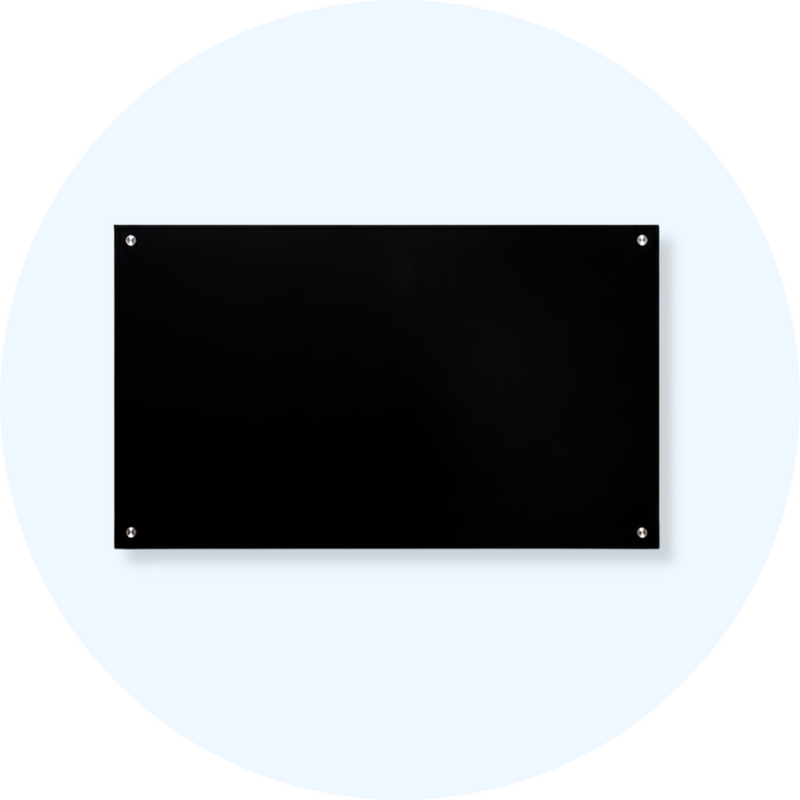 Visionchart VGB1260-B Lumiere Magnetic Glassboard 1200 x 600mm Black