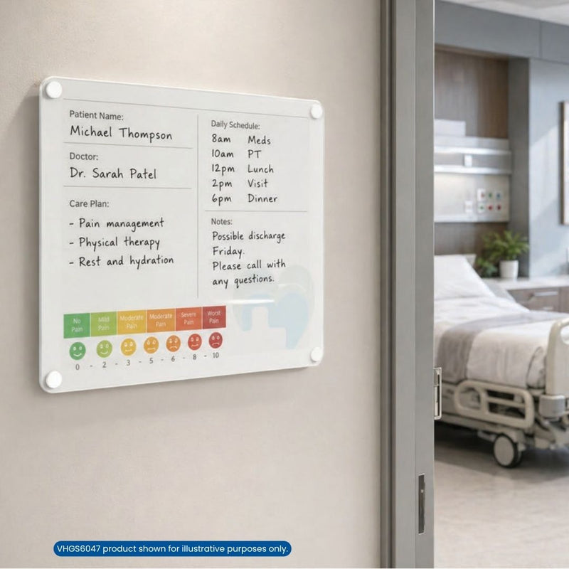 Visionchart VHGS4747 Lumiere Switch Non-Magnetic Glassboard 470x470mm. Alternate view 5. Supplied product image from Visionchart for Mega Office Supplies.