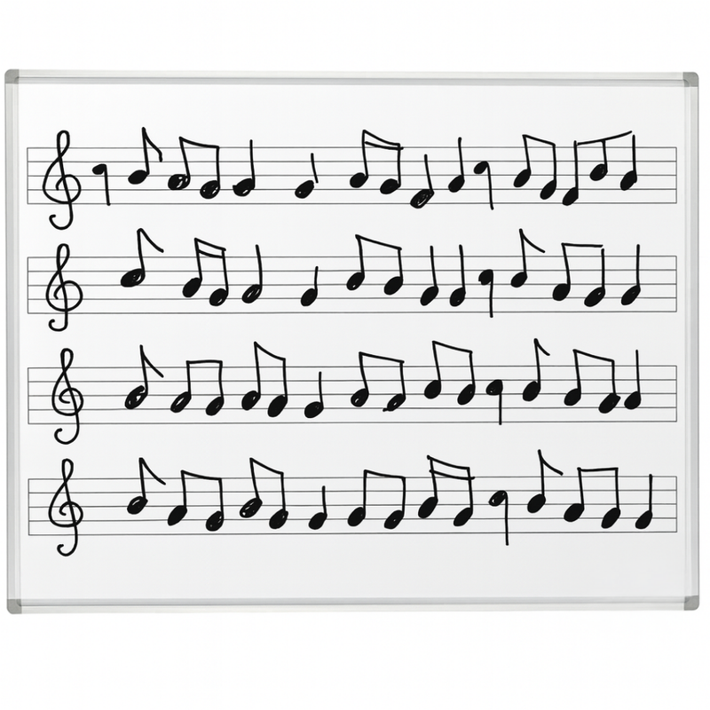 Visionchart VMB1512 Magnetic Music Whiteboard 1500 x 1200mm - view 1