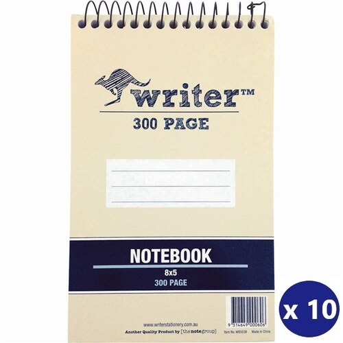 Writer Shorthand Spiral Note Book 300 Page Board Cover Pack of 10