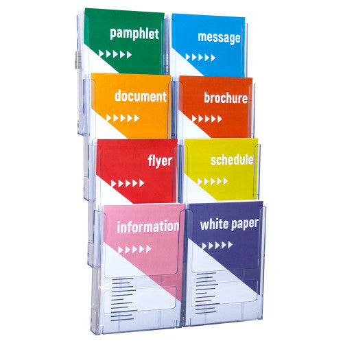 Deflecto Lit-Loc Wall Display A4 x 8 Side Stack