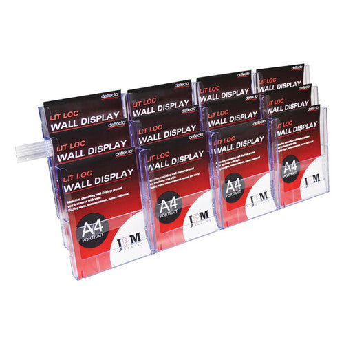 Deflecto Brochure Holder Lit-Loc Wall Display A4 x 12