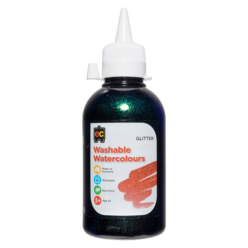 Educational Colours Glitter Washable Watercolour 250ml Black