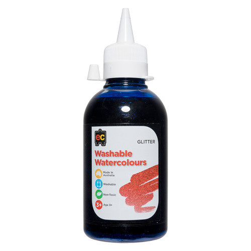 Educational Colours Glitter Washable Watercolour 250ml Blue