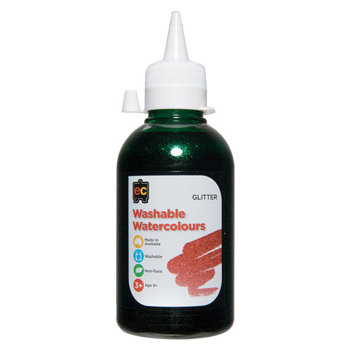 Educational Colours Glitter Washable Watercolour 250ml Green