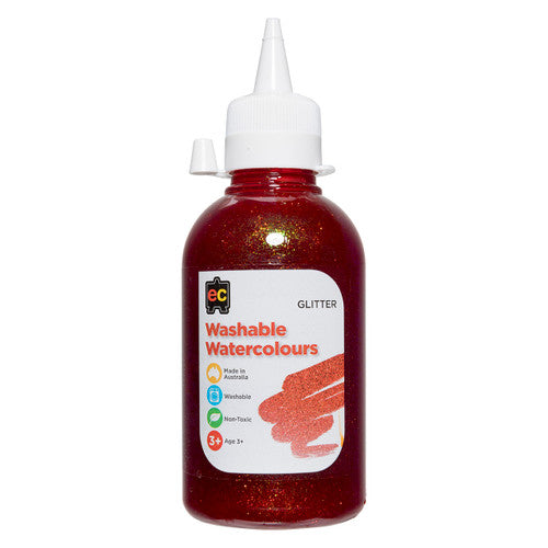 Educational Colours Glitter Washable Watercolour 250ml Orange