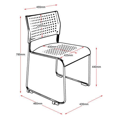 Rapidline Wimbledon Visitor Conference Chair Sled Base without Arms Black
