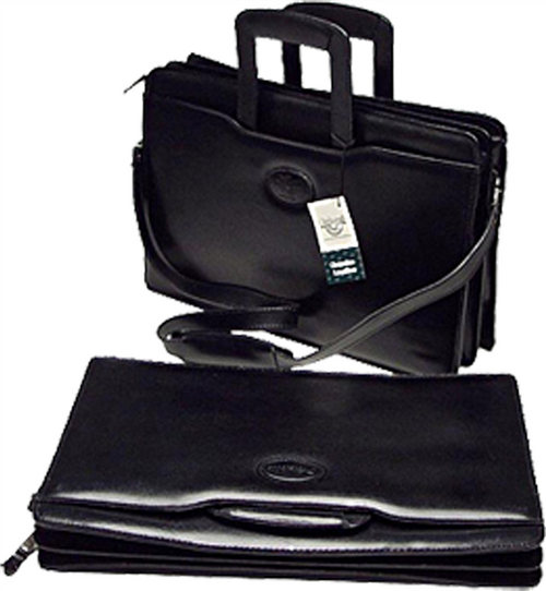 Waterville WL-25 Leather Portfolio Satchel Black