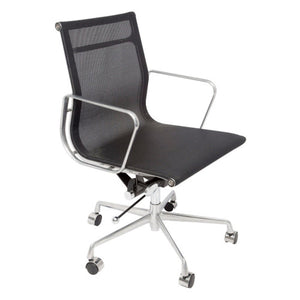 Rapidline WM600 Full Mesh Meeting Chair with Arms Black