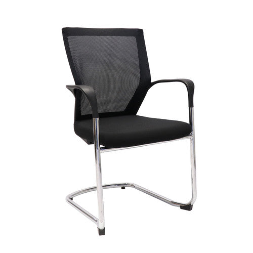 Rapidline WMCC Mesh Back Visitor Chair with Arms Black