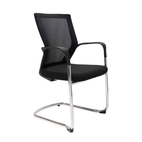 Rapidline WMCC Mesh Back Visitor Chair with Arms Black