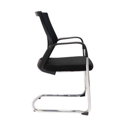 Rapidline WMCC Mesh Back Visitor Chair with Arms Black